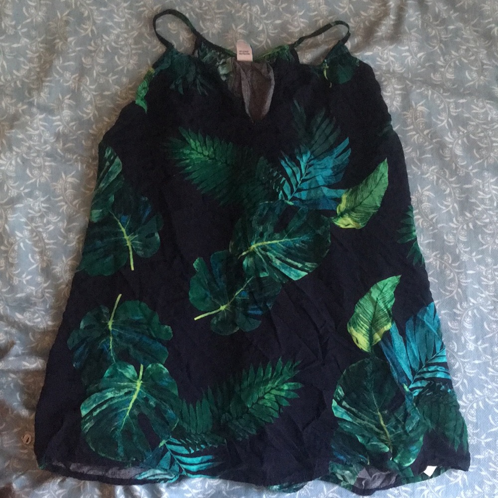Women’s Tropical Leaf Printed Racerback Top